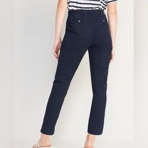 High-Waisted Navy Chino Pants